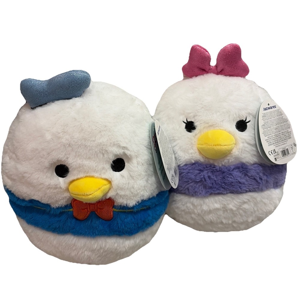 Squishmallows Fuzz A Mallows Daisy Donald‎ Duck Plush 8in Set Disney NWT